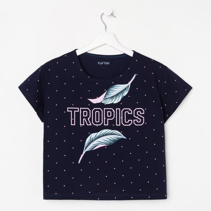 Футболка домашняя укороченная женская KAFTAN Tropical dream, размер 44-46