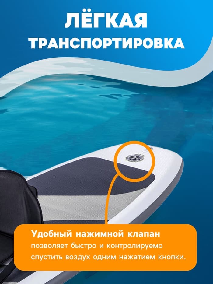 Сапборд Bestway White Cap Convertible, 305×84×12 см, комплект: насос, лиш, киль, сумка, сиденье, 65341 Bestway