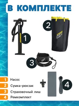 Сапборд Bestway White Cap Convertible, 305×84×12 см, комплект: насос, лиш, киль, сумка, сиденье, 65341 Bestway