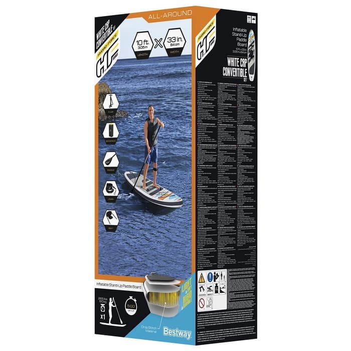 Сапборд Bestway White Cap Convertible, 305×84×12 см, комплект: насос, лиш, киль, сумка, сиденье, 65341 Bestway