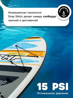 Сапборд Bestway White Cap Convertible, 305×84×12 см, комплект: насос, лиш, киль, сумка, сиденье, 65341 Bestway