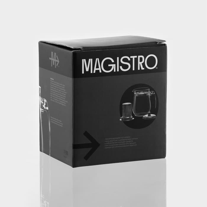 Чайник заварочный Magistro «Шейди», 500 мл, с металлическим ситом и крышкой, боросиликатное стекло, прозрачный
