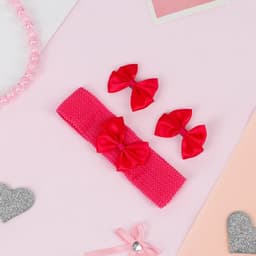 Набор для волос «Лада», повязка, 2 зажима, классика глянец, малиновый