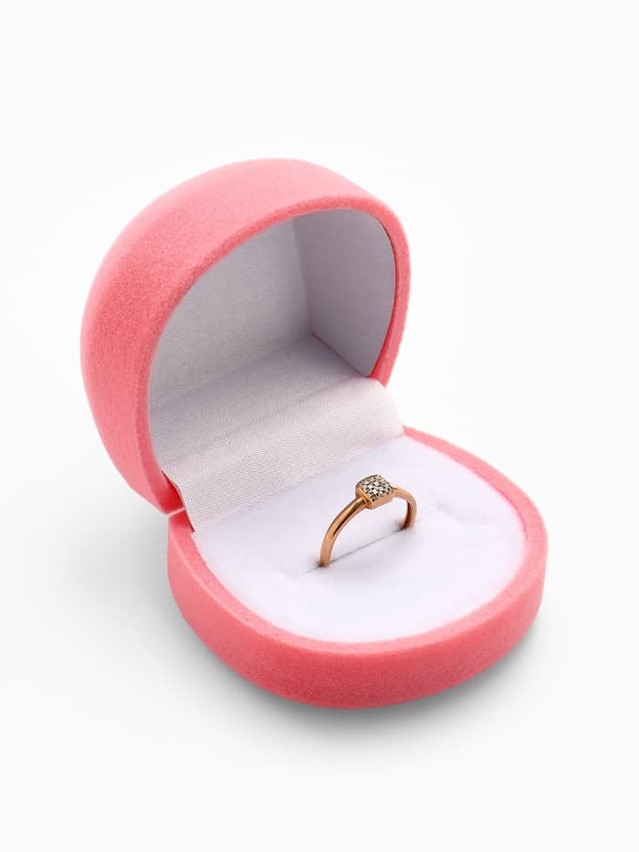 Футляр под кулон, серьги, кольца «Кнопка», бархатный, 5.3×5×3.3 см, розовый