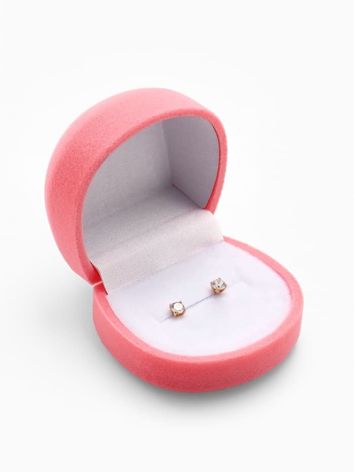 Футляр под кулон, серьги, кольца «Кнопка», бархатный, 5.3×5×3.3 см, розовый