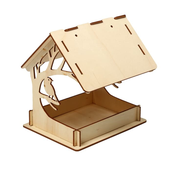 Деревянная кормушка - конструктор «Птица на дереве», своими руками, 14.5×18.5×19.5 см, Greengo