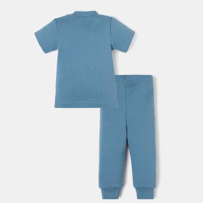 Костюм для мальчика (футболка, брюки) «Крошка Я» BASIC LINE, рост 62-68, синий