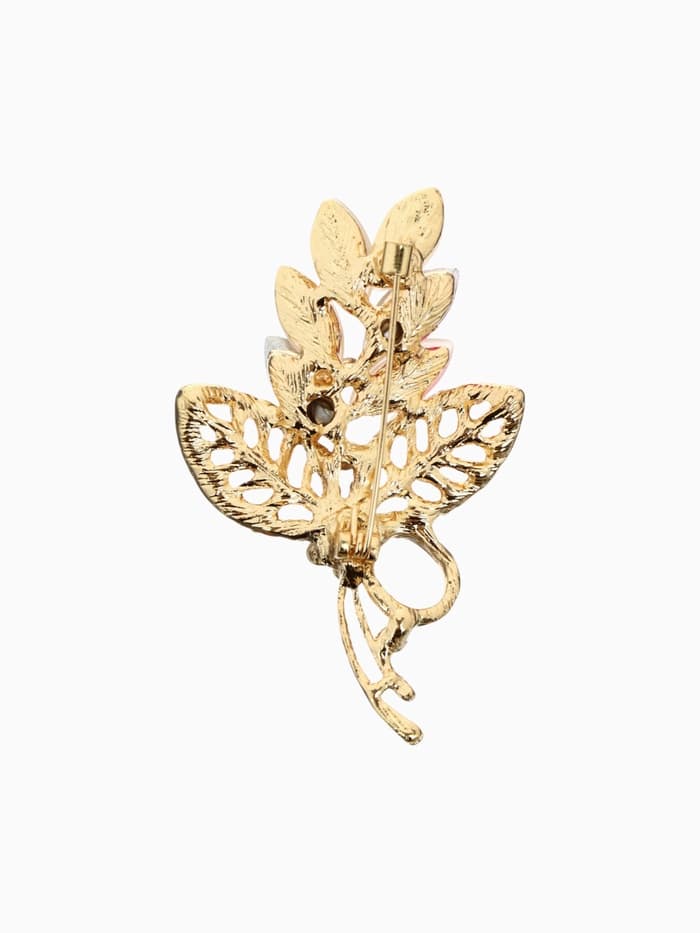 Брошь «Букетик», цветная в золоте