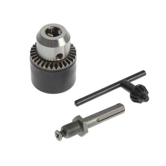 Патрон для дрели ТУНДРА, М12×1.25, 1.5 - 13 мм + переходник на SDS-plus