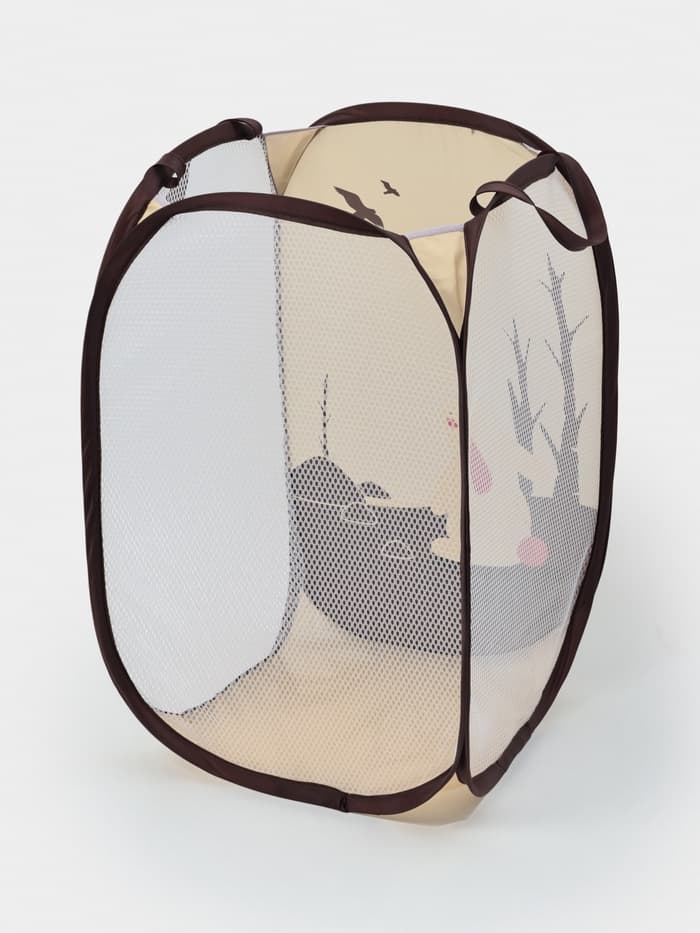 Корзина для игрушек Доляна «Зайка», складная, 32×32×52 см, коричневая