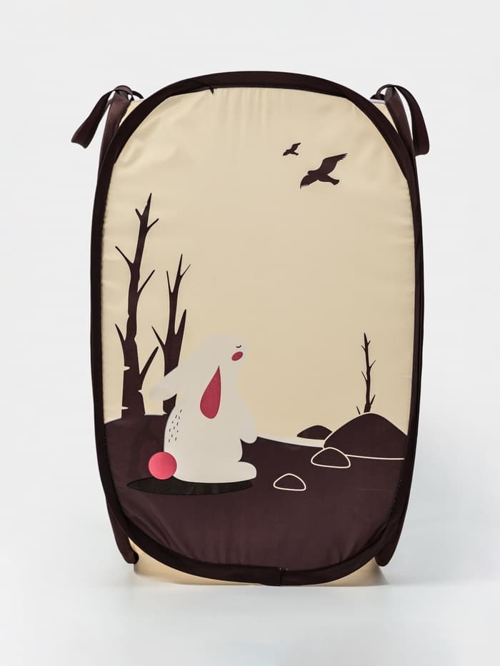 Корзина для игрушек Доляна «Зайка», складная, 32×32×52 см, коричневая