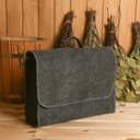 Банный портфель, полиэфир 70%, шерсть 30%, серый, Добропаровъ