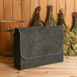 Банный портфель, полиэфир 70%, шерсть 30%, серый, Добропаровъ