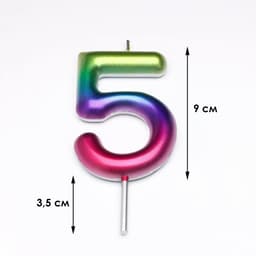 Свеча в торт «Цифра 5», 9 см