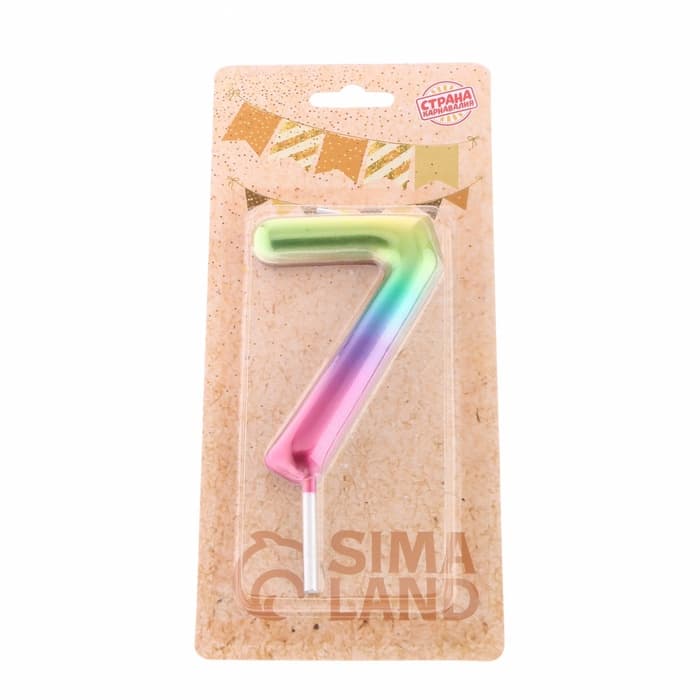 Свеча в торт «Цифра 7», 9 см