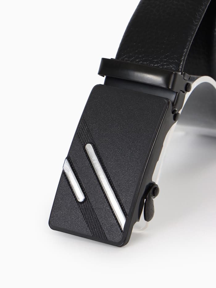 Ремень мужской длинный, 125×3.5 см, гладкий, пряжка автомат, чёрный