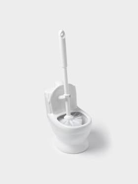 Ёршик для унитаза с подставкой «Классик», 10×13×32 см, белый