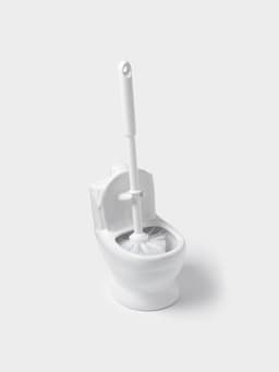 Ёршик для унитаза с подставкой «Классик», 10×13×32 см, белый