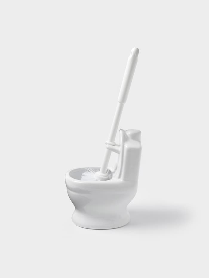 Ёршик для унитаза с подставкой «Классик», 10×13×32 см, белый