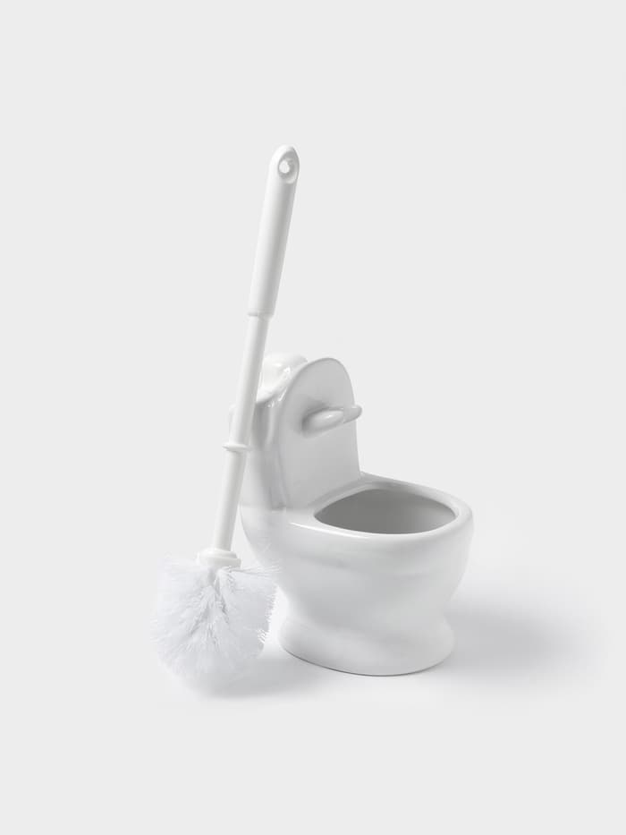 Ёршик для унитаза с подставкой «Классик», 10×13×32 см, белый