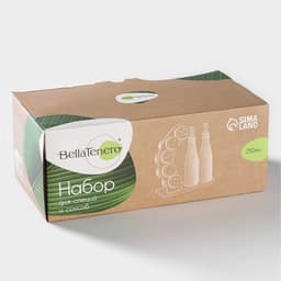 Набор для специй и соусов BellaTenero, 8 предметов: 2 ёмкости 250 мл, 5 баночек для специй, на бамбуковой подставке, фарфор, белый