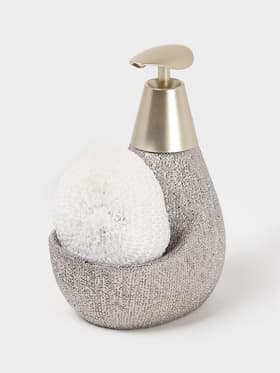 Дозатор для моющего средства с подставкой для губки Доляна «Африка», 350 мл, серый