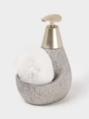 Дозатор для моющего средства с подставкой для губки Доляна «Африка», 350 мл, серый