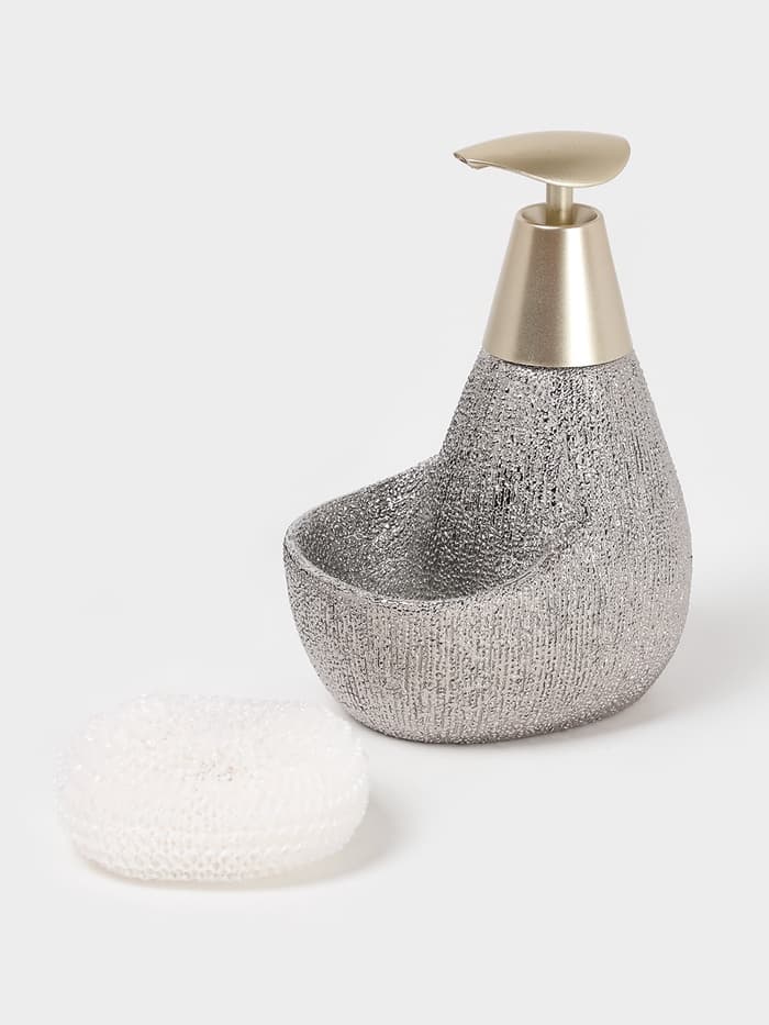 Дозатор для моющего средства с подставкой для губки Доляна «Африка», 350 мл, серый