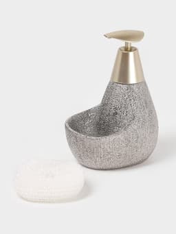 Дозатор для моющего средства с подставкой для губки Доляна «Африка», 350 мл, серый