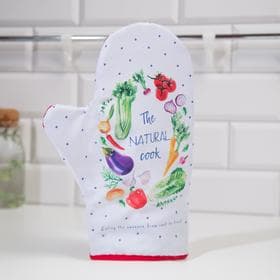 Варежка-прихватка «Доляна. Натур продукт», 20×28 см, габардин, 35% хлопок, 65% п/э, ватин 250 г/м²