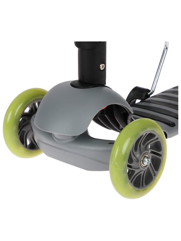 Самокат 2 в 1 GRAFFITI Kids, с корзинкой, колёса PU 120/75 мм, цвет серый