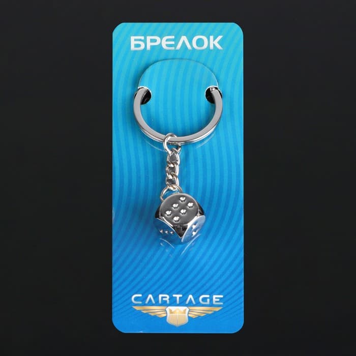 Брелок для ключей Cartage, «Кость на удачу», хром