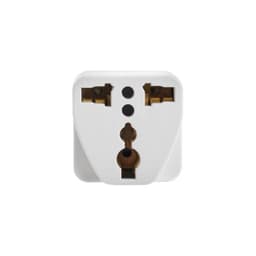 Переходник универсальный 16 А, с заземлением, 220 В, белый