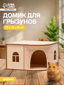 Домик для грызунов, 13×13×8 см, дерево