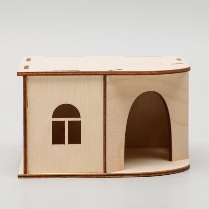 Домик для грызунов, 13×13×8 см, дерево