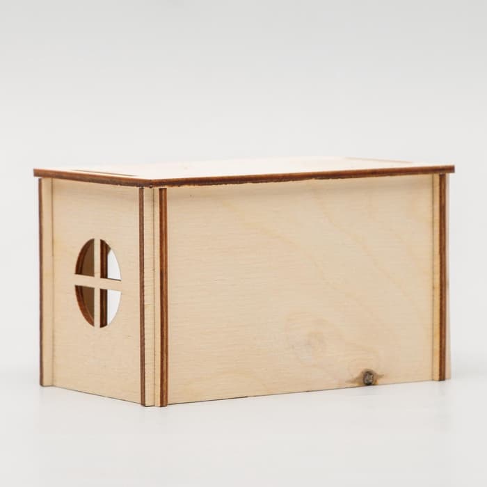 Домик для грызунов малый, 12.5×7.5×7.5 см, дерево