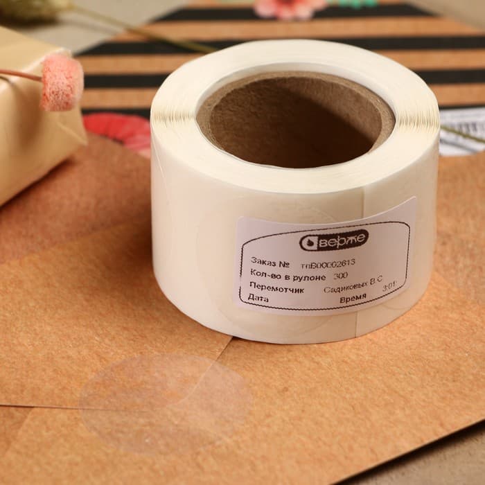 Наклейка прозрачная 3.8×3.8 см, 300 шт.