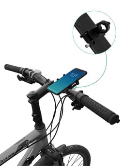 Держатель для телефона на велосипед, алюминиевый, до 185×100 мм, чёрный