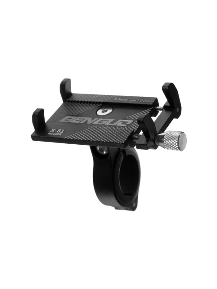 Держатель для телефона на велосипед, алюминиевый, до 185×100 мм, чёрный