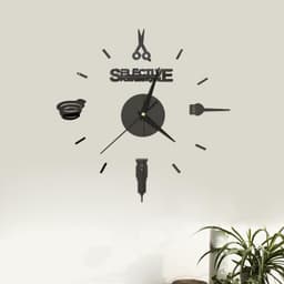 Часы настенные интерьерные «Парикмахер», 3D, наклейка, большие, d=45 см