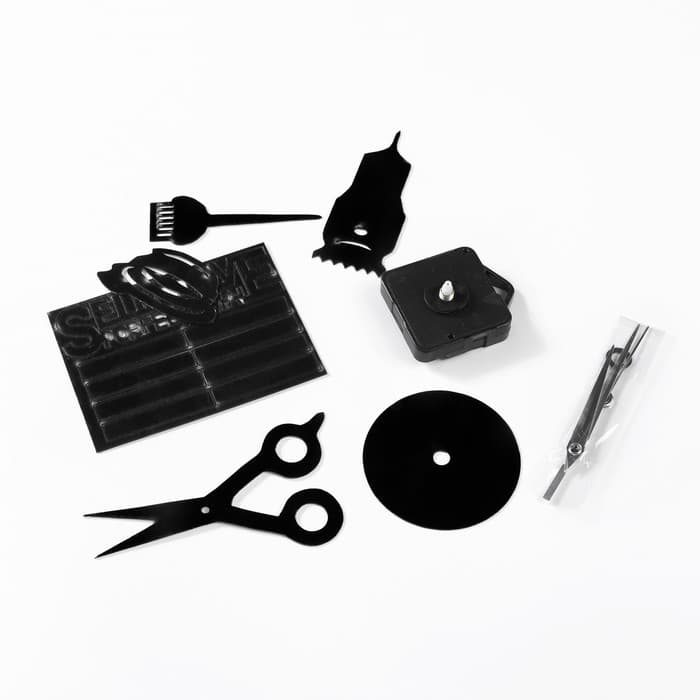 Часы настенные интерьерные «Парикмахер», 3D, наклейка, большие, d=45 см