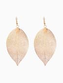 Серьги металл «Лист липы», цвет золото