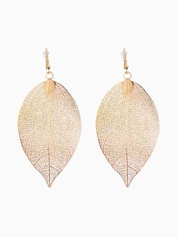 Серьги металл «Лист липы», цвет золото