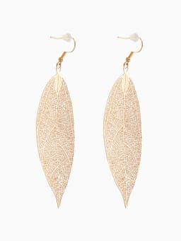 Серьги металл «Лист липы», цвет золото