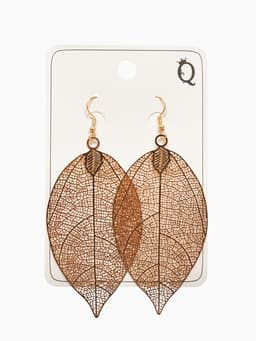 Серьги металл «Лист липы», цвет золото