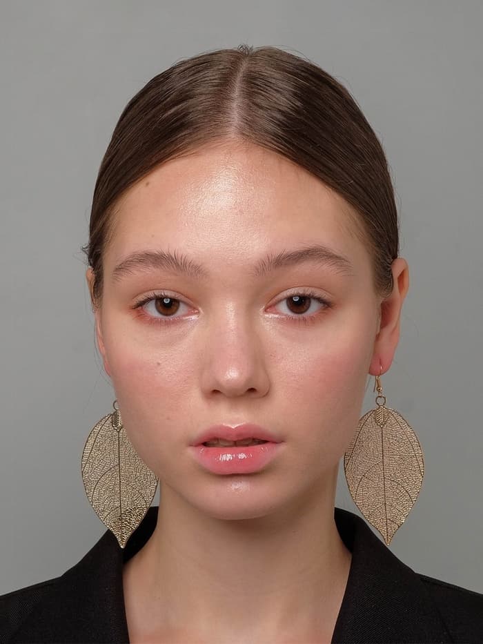 Серьги металл «Лист липы», цвет золото