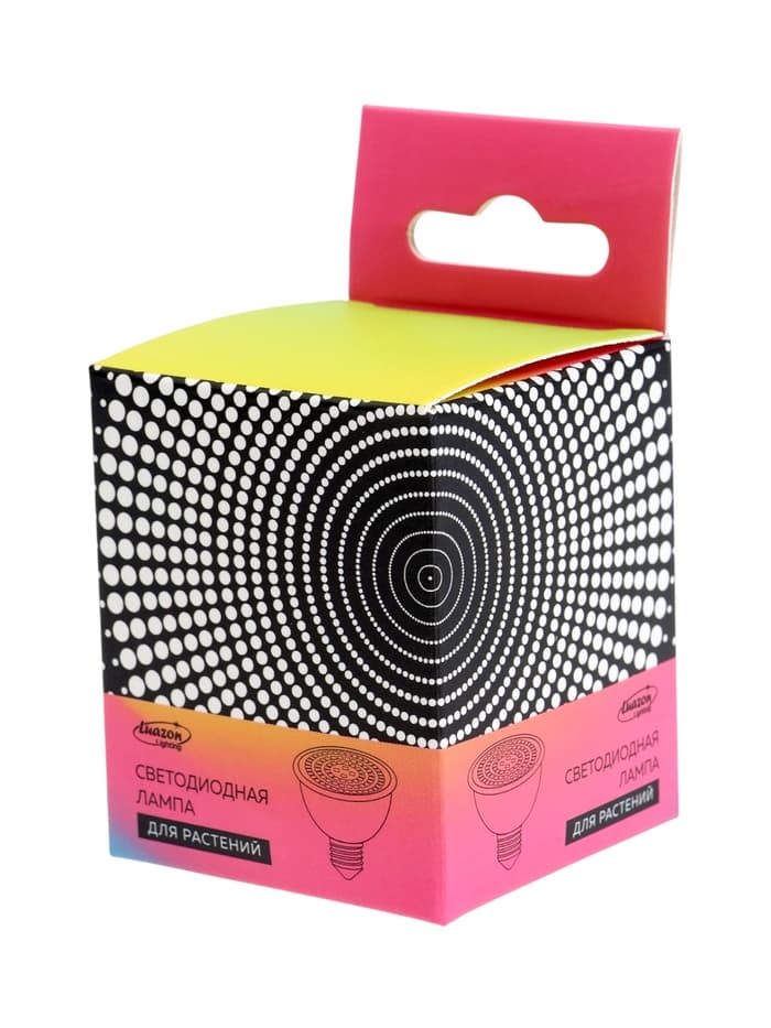 Фитолампа для растений Luazon Lighting, светодиодная, E27, 3.5 Вт, IP44, 220 В, 270°, биколорная