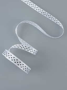 Лента атласная «Горошек», 15 мм, 23±1 м, белая №001