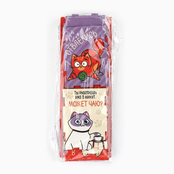 Органайзер для канцелярии тройной, на подставке «Коты», 6.5×6.3×9 см