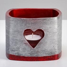 Лампион - подсвечник на 1 свечу «Желание», 13×13×9.5 см, серебряный, квадратный